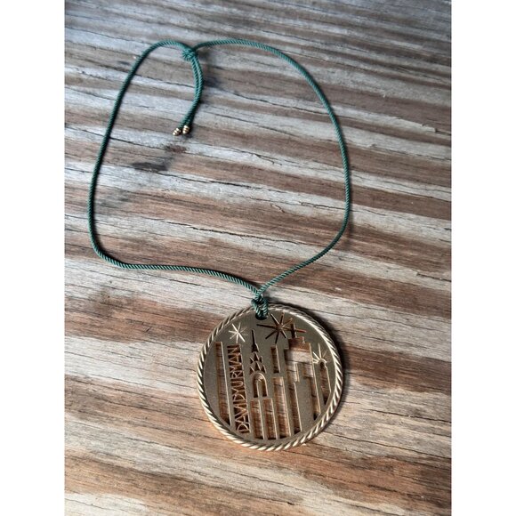 David Yurman NYC Skyline Ornament In Bronze With Green Cord - Picture 4 of 5